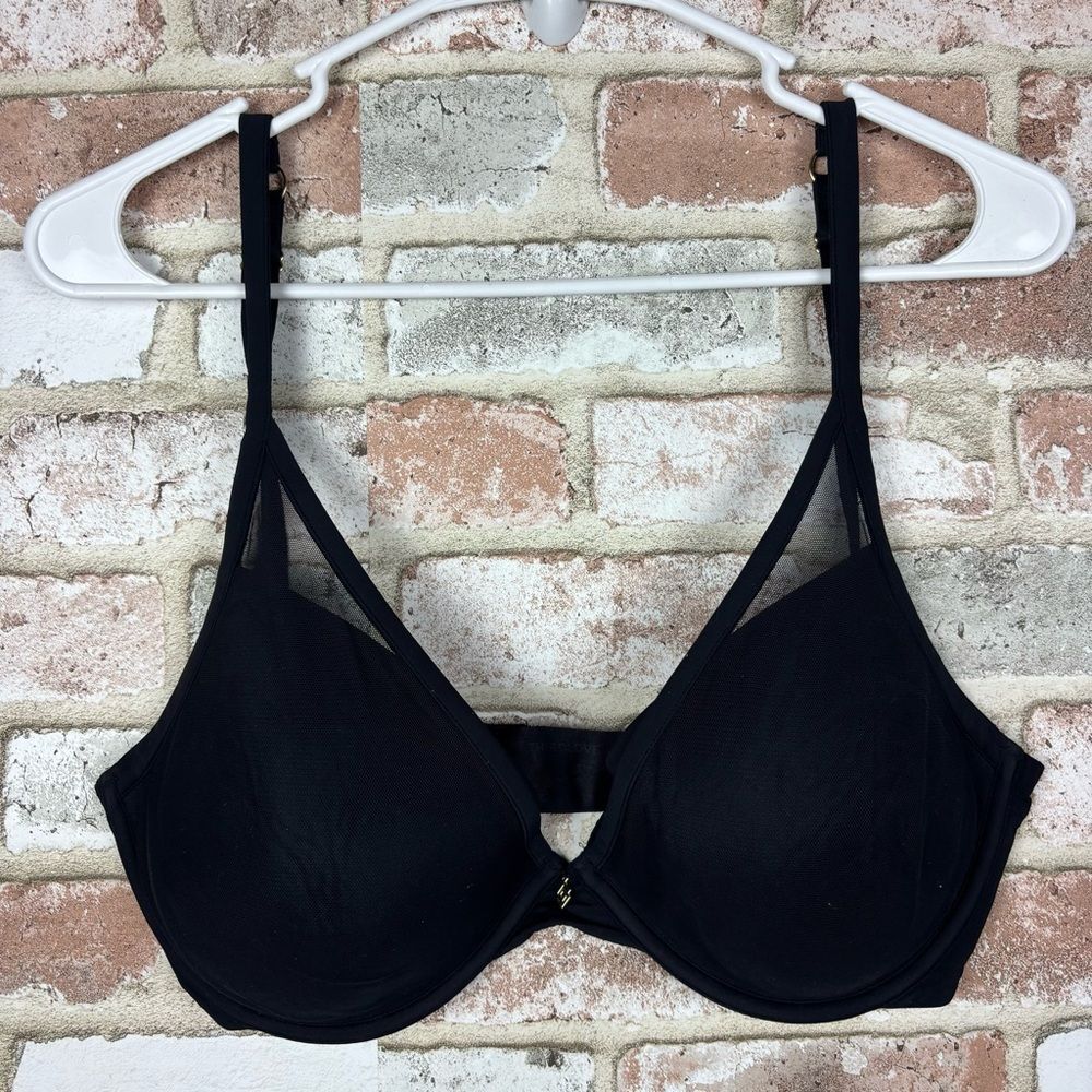 ThirdLove 24/7 Classic Contour Plunge Bra in Black 34F Comfort Lingerie EUC